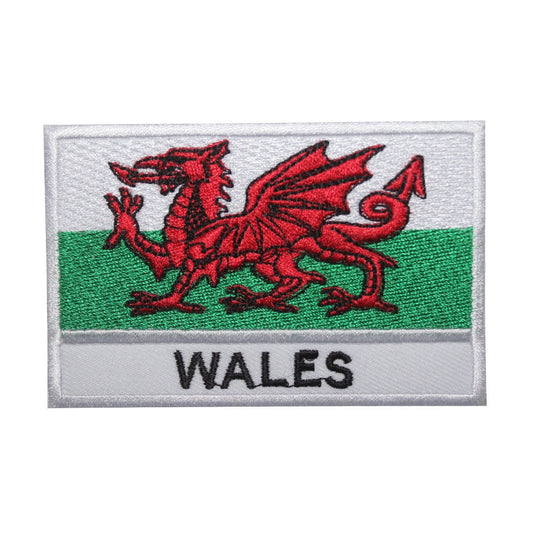 Wales National Flag Embroidered Iron on Sew on Patch Badge For Clothes etc. 9 x 6 cm