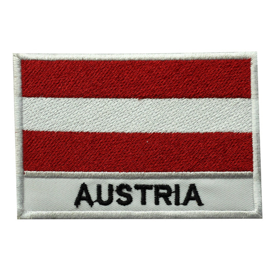 Austria National Flag Embroidered Iron on Sew on Patch Badge For Clothes etc. 9 x 6 cm