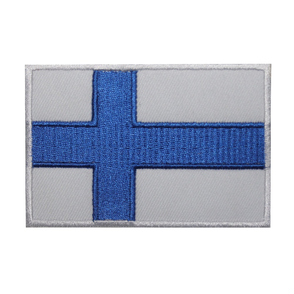 Finland National Flag Embroidered Iron on Sew on Patch Badge For Clothes etc. 9 x 6 cm