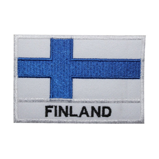 Finland National Flag Embroidered Iron on Sew on Patch Badge For Clothes etc. 9 x 6 cm