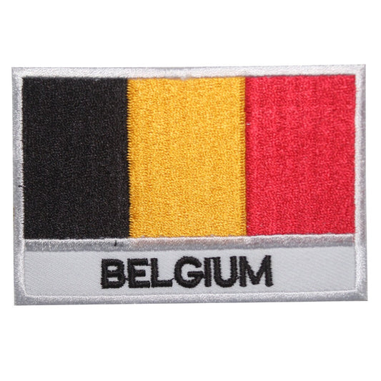 Belgium National Flag Embroidered Iron on Sew on Patch Badge For Clothes etc. 9 x 6 cm