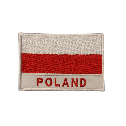 Poland National Flag Embroidered Iron on Sew on Patch Badge For Clothes etc. 9 x 6 cm