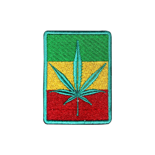 Rasta Marijuana Flag Embroidered Iron on Sew on Patch Badge For Clothes etc. 9 x 6 cm