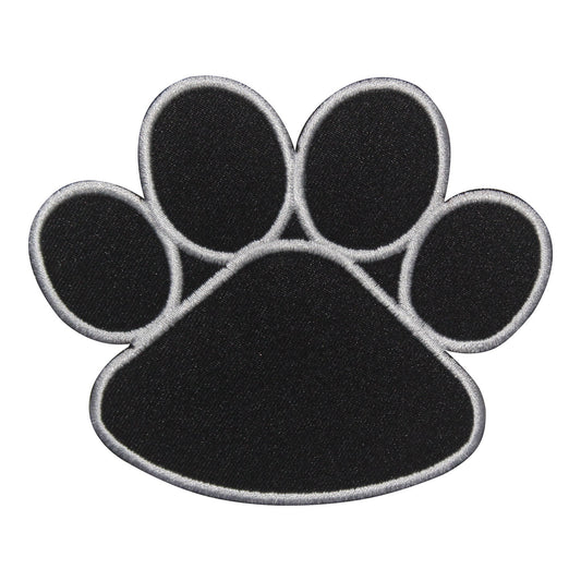 Dog Paw Black Embroidered Iron on Sew on Patch Badge For Clothes etc. 8x9.5cm