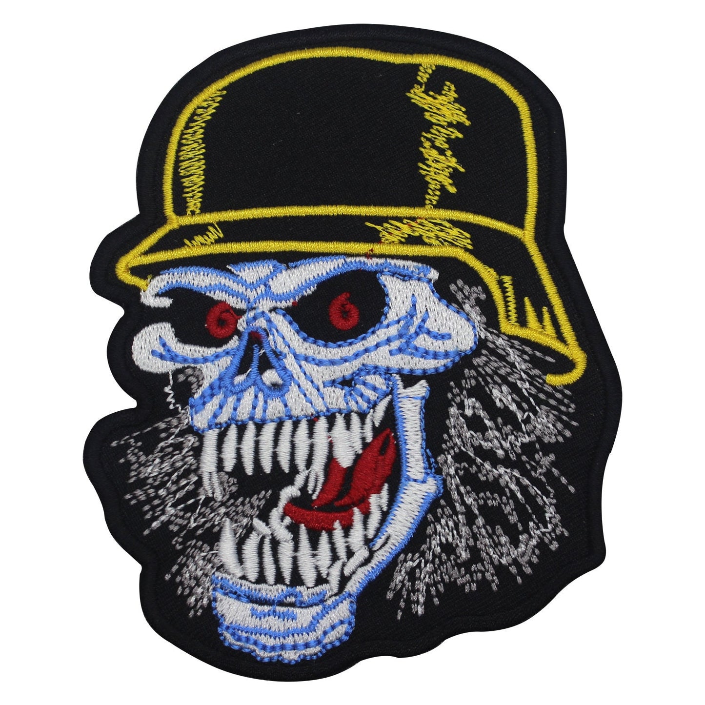 Racing slayer Biker Skull Embroidered Iron on Sew on Patch Badge For Clothes etc. 10x8.5 cm