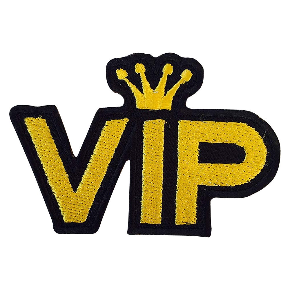 VIP Crown Patch Embroidered Iron on Sew on Patch Badge For Clothes etc. 7.5 x 5cm