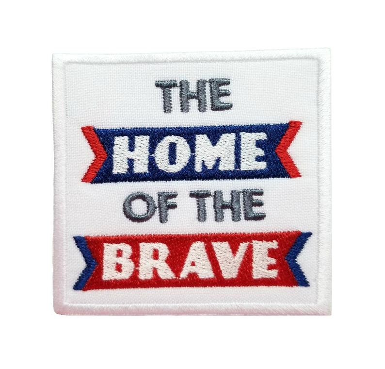 USA Quotes, 4th july, USA Independence patch, Land of Free, God Bless America  Embroidered Iron on Sew on Patch Badge For Clothes etc.