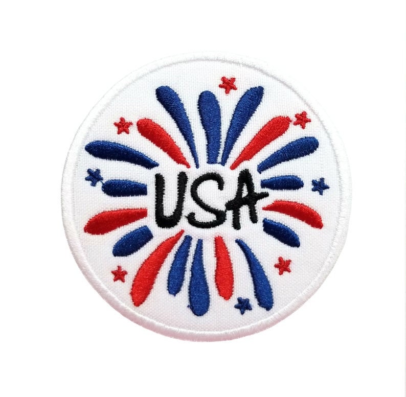 USA Quotes, 4th july, USA Independence patch, Land of Free, God Bless America  Embroidered Iron on Sew on Patch Badge For Clothes etc.