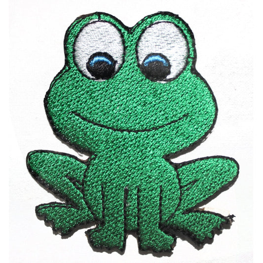 Cute Frog  Embroidered Iron on Sew on Patch Badge For Clothes etc. 7x6cm