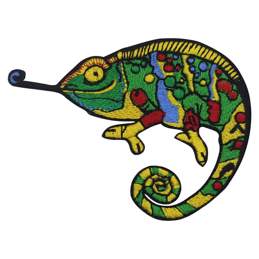 Cute Chameleons Embroidered Iron on Sew on Patch Badge For Clothes etc. 10x7cm