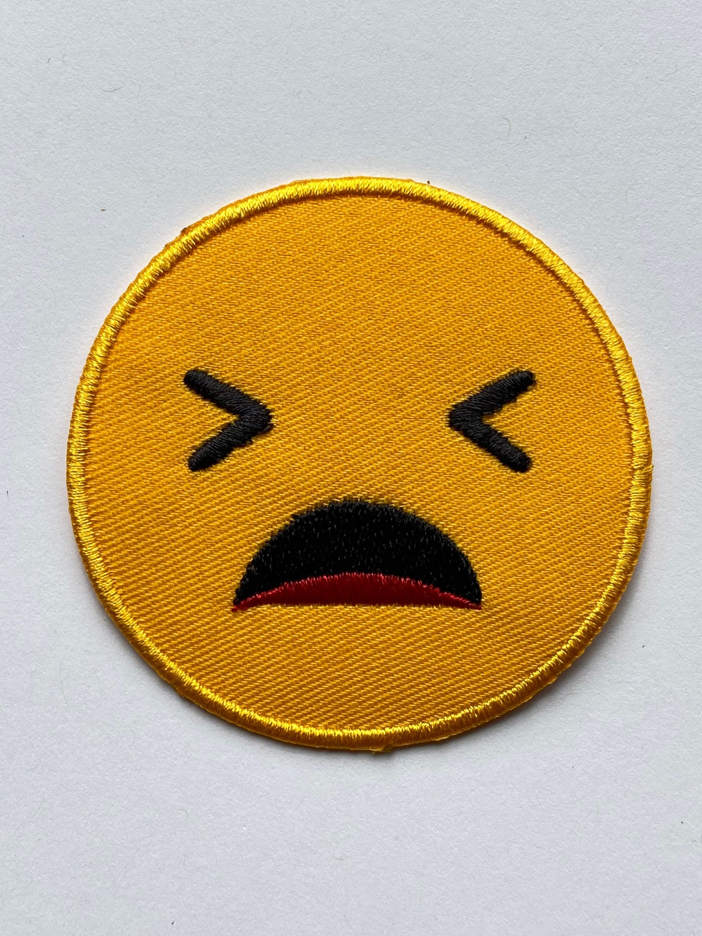 Preserving face emoji Embroidered Iron on Sew on Patch Badge For Clothes etc.7cm