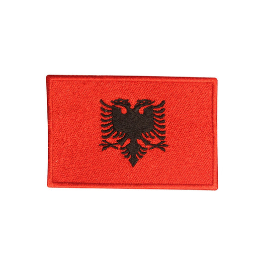 Albania National Flag Embroidered Iron on Sew on Patch Badge For Clothes 6 X 9 CM etc.