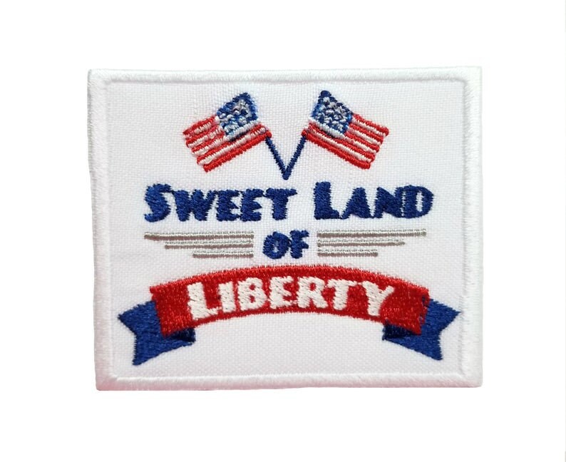 USA Quotes, 4th july, USA Independence patch, Land of Free, God Bless America  Embroidered Iron on Sew on Patch Badge For Clothes etc.