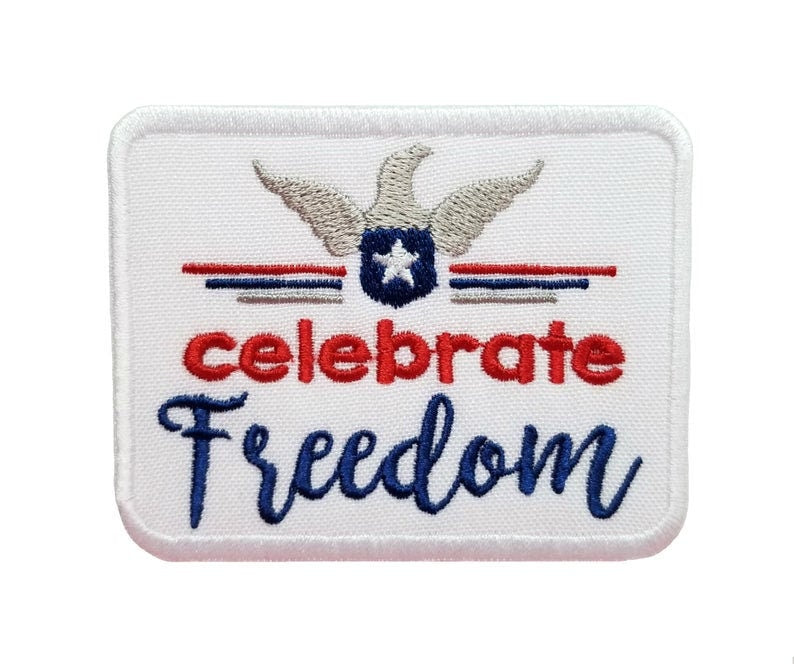 USA Quotes, 4th july, USA Independence patch, Land of Free, God Bless America  Embroidered Iron on Sew on Patch Badge For Clothes etc.