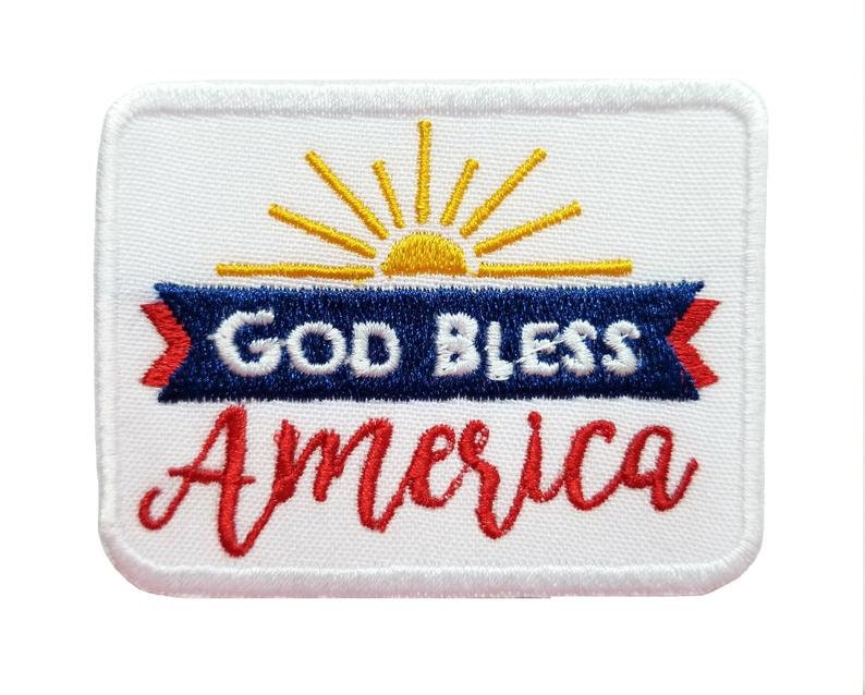 USA Quotes, 4th july, USA Independence patch, Land of Free, God Bless America  Embroidered Iron on Sew on Patch Badge For Clothes etc.