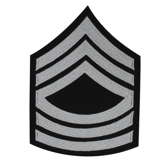 Military Stripe Patch Sergeant white Embroidered Iron on Sew on Patch Badge For Clothes etc. 12x9cm