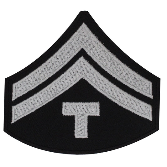 Military Stripe Patch Private E-2 white Embroidered Iron on Sew on Patch Badge For Clothes etc. 9x7cm