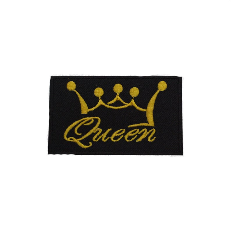 Queen Crown patch, Queen Patch Embroidered Iron on Sew on Patch Badge For Clothes etc. 7.5x6cm