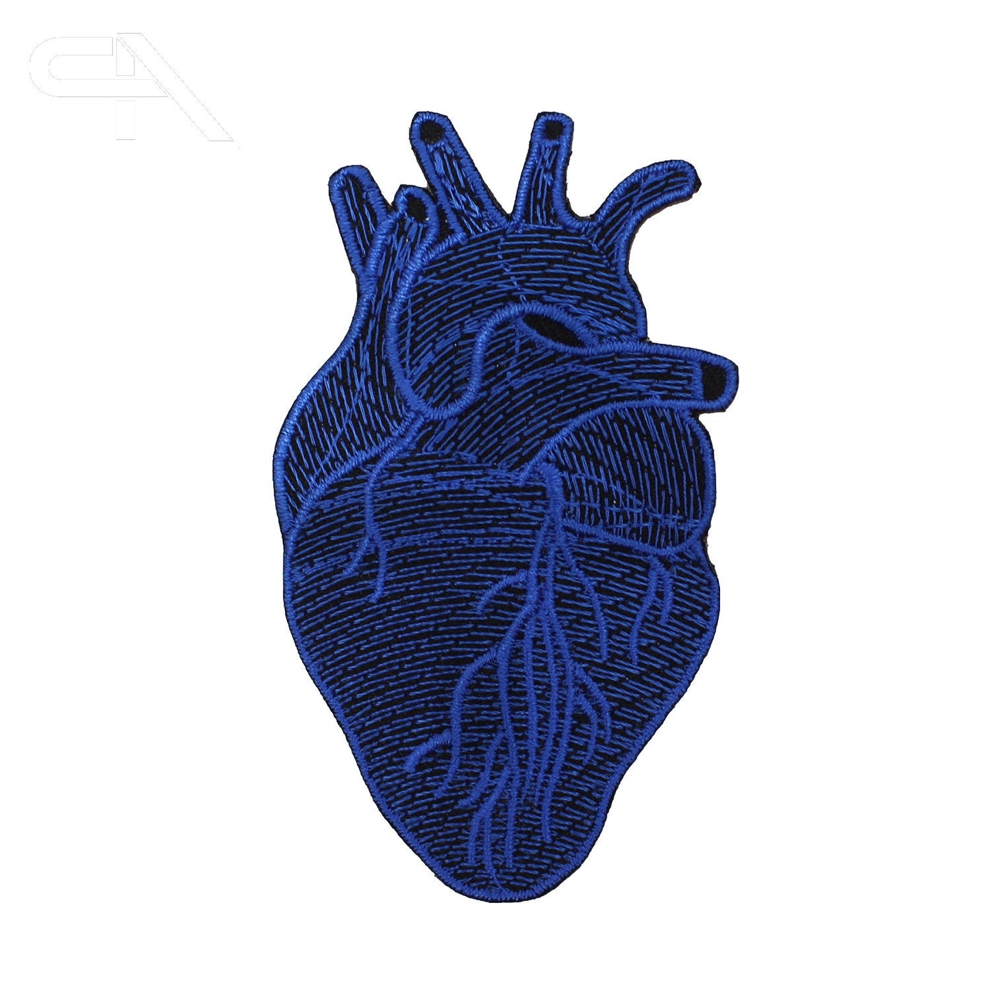 Human heart, heart patch Blue Embroidered Iron on Sew on Patch Badge For Clothes etc. 8.5x5.5cm