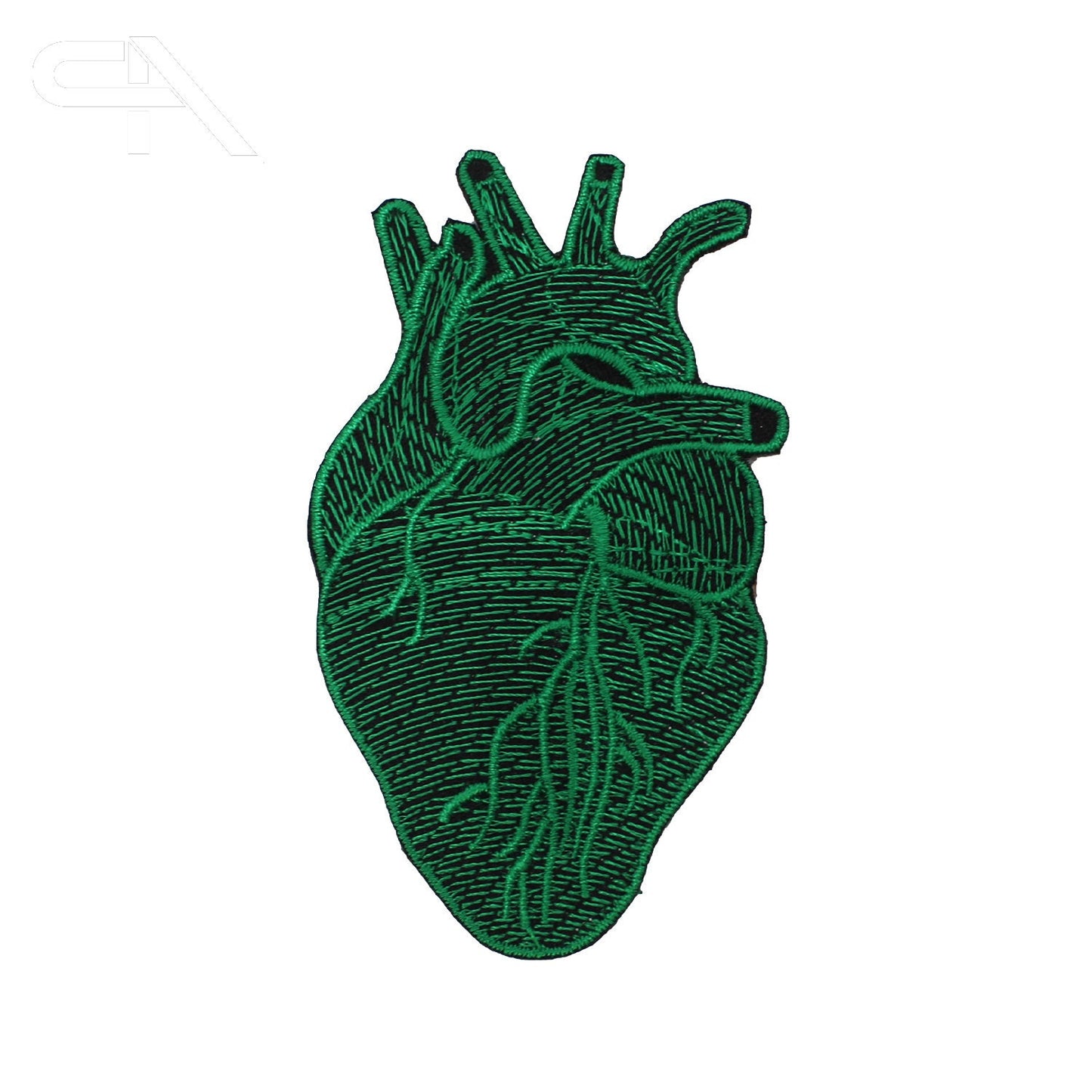 Human heart, heart patch Green Embroidered Iron on Sew on Patch Badge For Clothes etc. 8.5x5.5cm