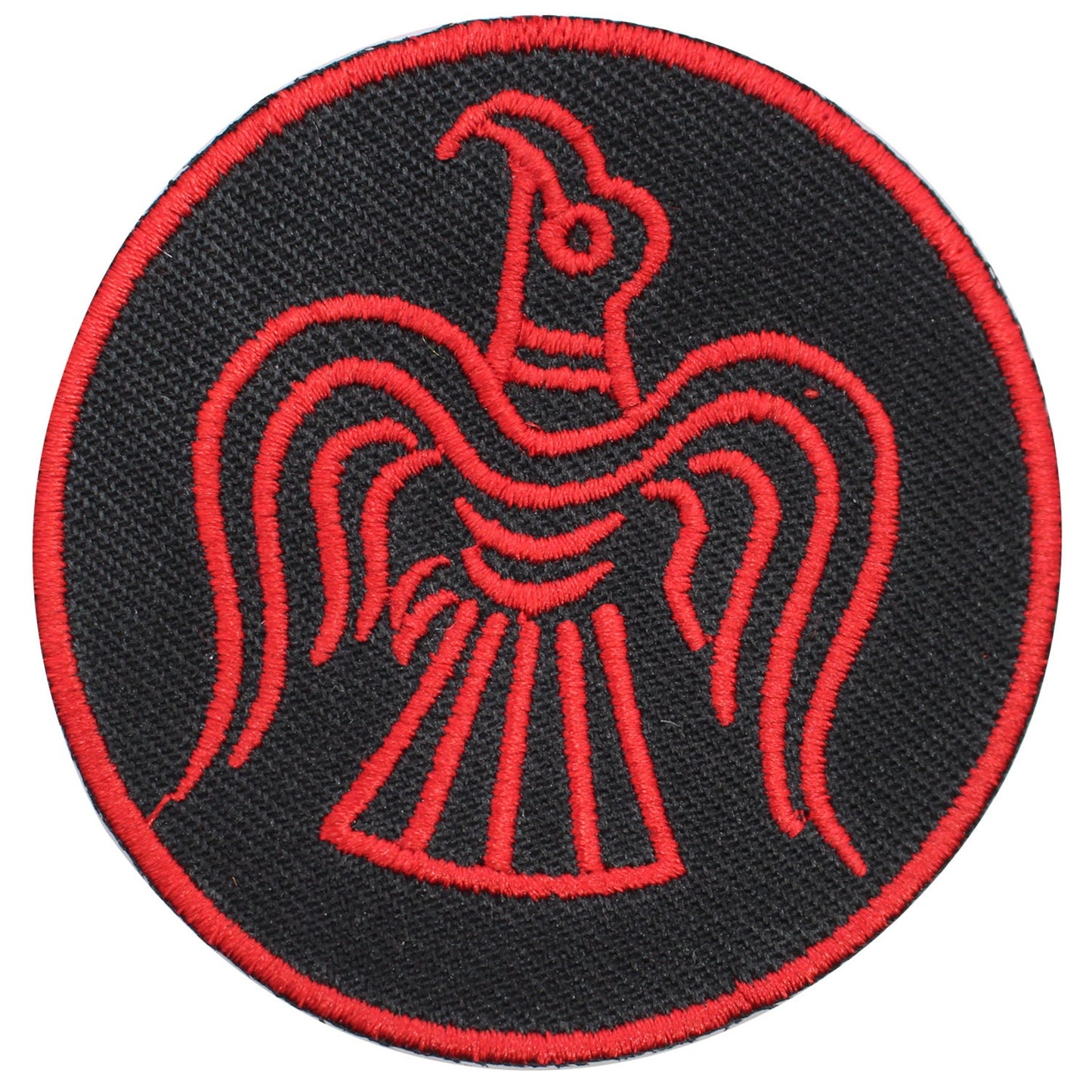 Viking hawk Odin ravens red superhero Embroidered Iron on Sew on Patch Badge For Clothes etc. 7cm