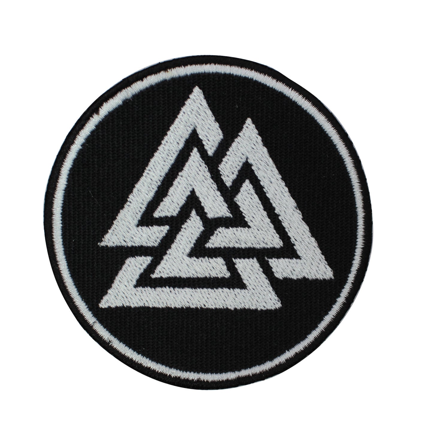 Viking Valknut Triangles black superhero Embroidered Iron on Sew on Patch Badge For Clothes etc. 7cm