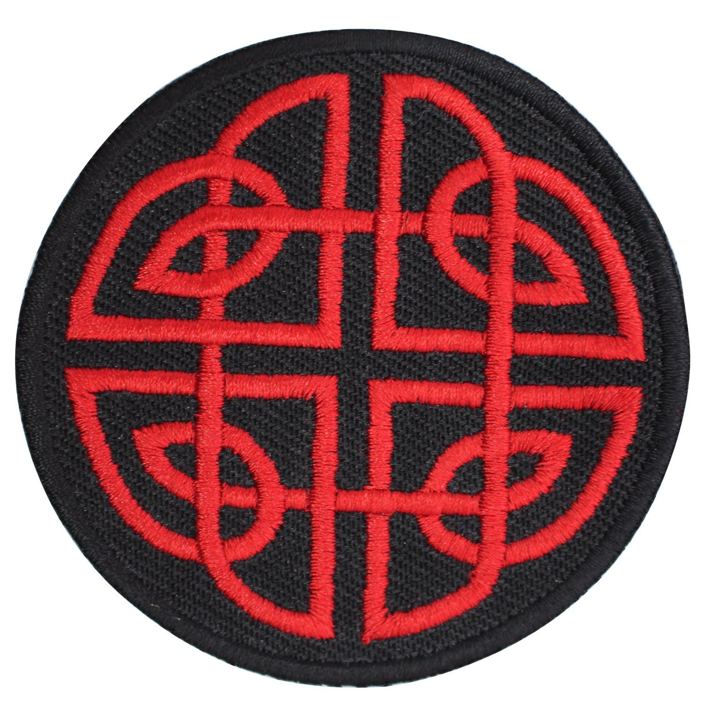 Viking Celtic Weave Knot Red superhero Embroidered Iron on Sew on Patch Badge For Clothes etc. 7cm