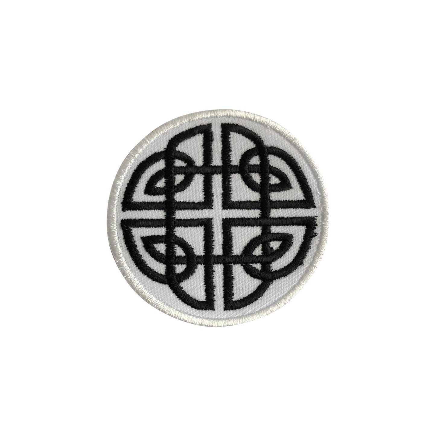 Viking Celtic Weave Knot White superhero Embroidered Iron on Sew on Patch Badge For Clothes etc. 7cm