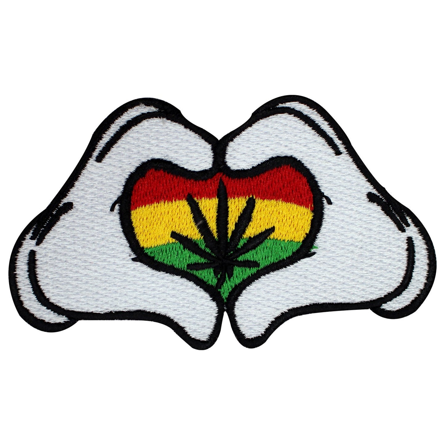 I love Rasta hands Embroidered Iron on Sew on Patch Badge For Clothes etc 9x5.5cm