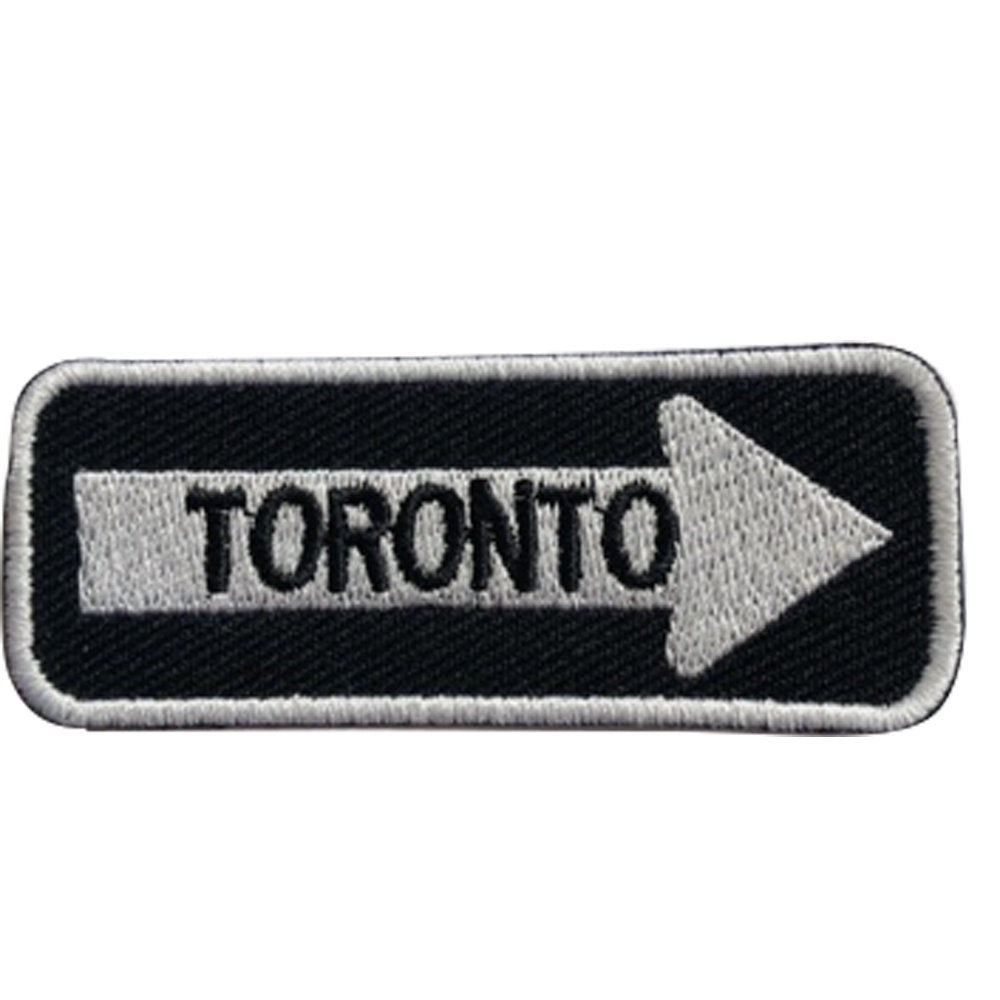 Toronto Road Sign Biker Embroidered Iron on Sew on Patch Badge For Clothes etc. 7.5x3cm