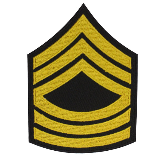 Military Stripe Patch Sergeant Yellow Embroidered Iron on Sew on Patch Badge For Clothes etc. 12x9cm