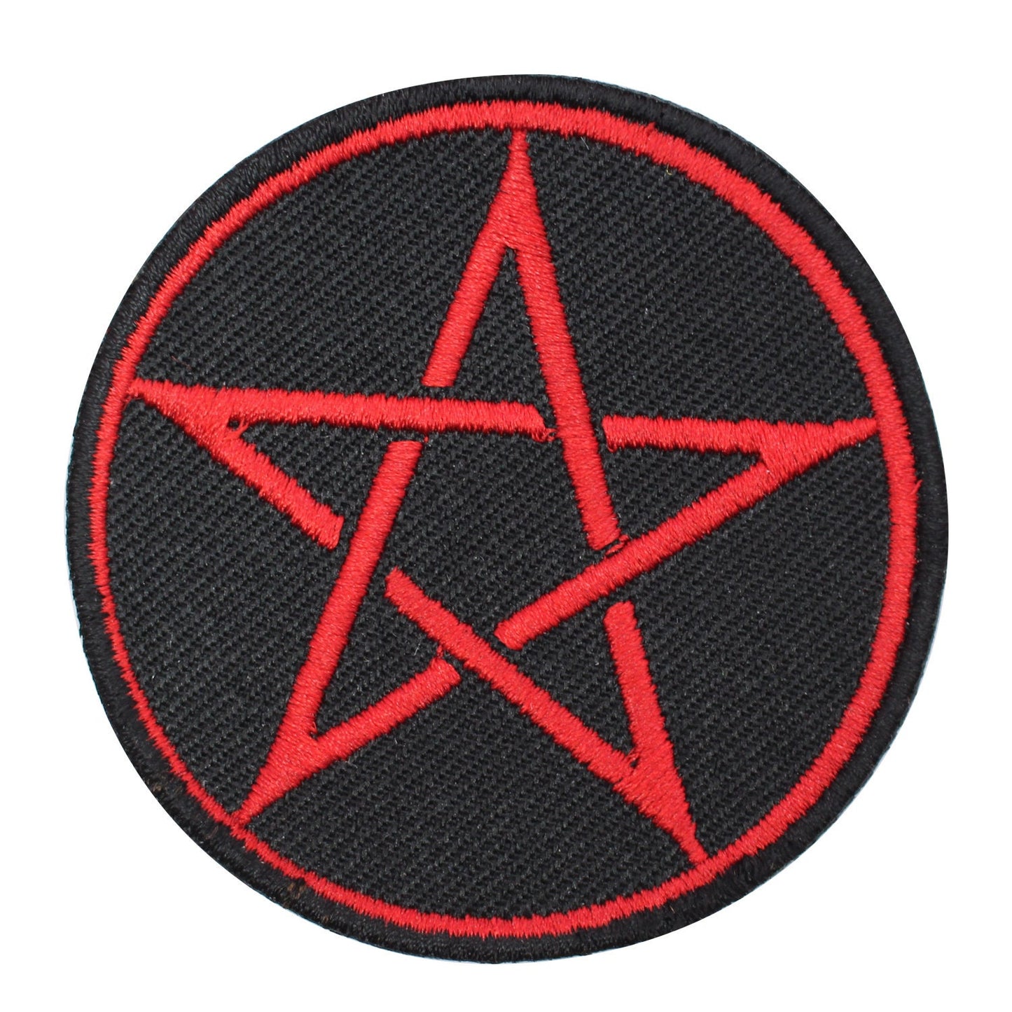 Pentacle star red superhero Embroidered Iron on Sew on Patch Badge For Clothes etc. 7cm