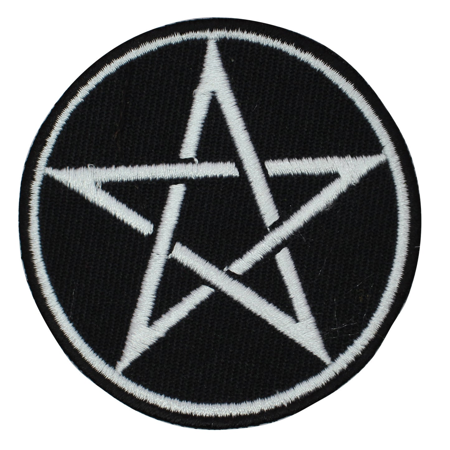 Pentacle star Black superhero Embroidered Iron on Sew on Patch Badge For Clothes etc. 7cm