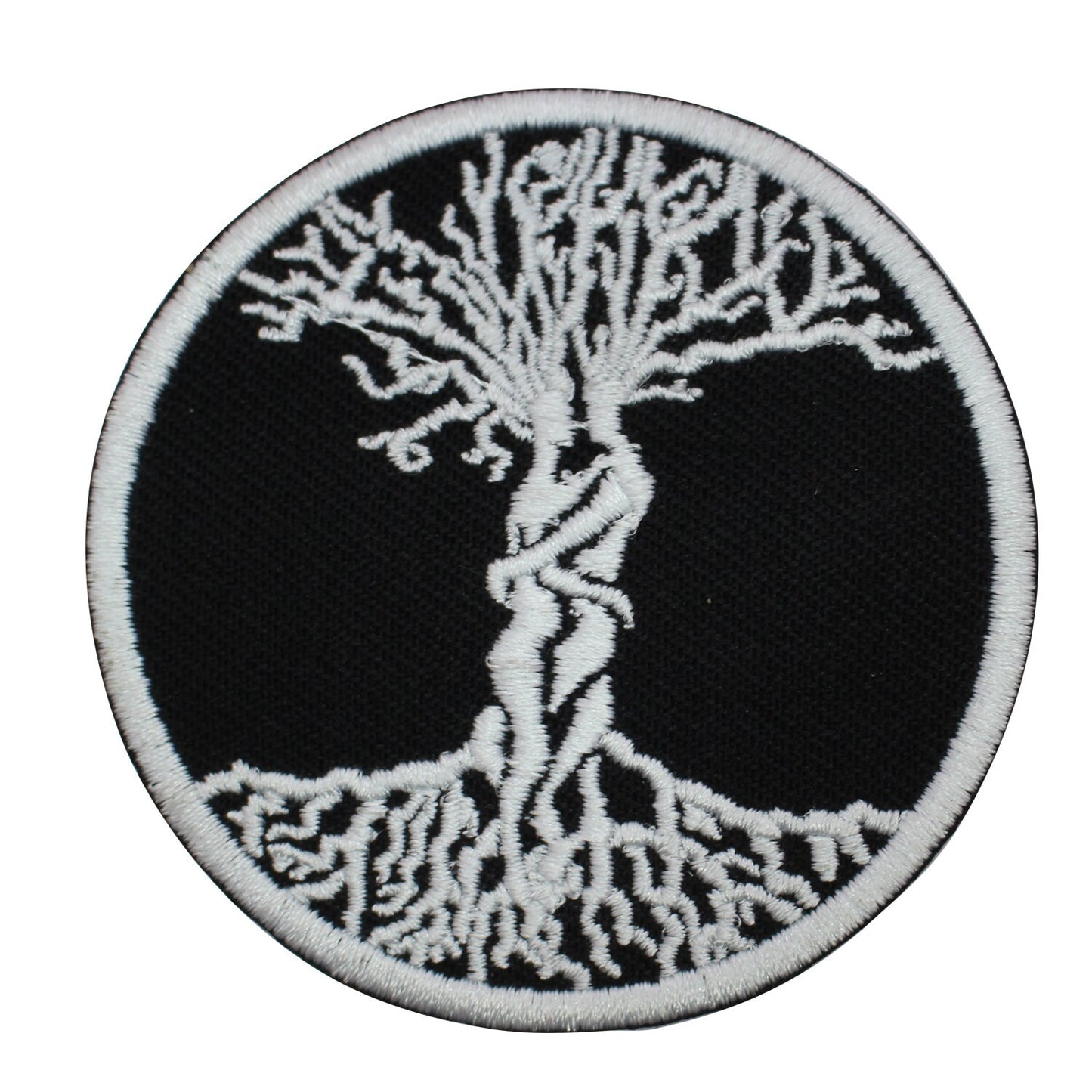 Viking Tree of Love , life tree Black superhero Embroidered Iron on Sew on Patch Badge For Clothes etc. 7cm