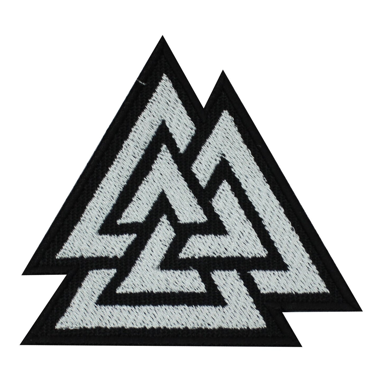 Viking Valknut Triangles black superhero Embroidered Iron on Sew on Patch Badge For Clothes etc. 6.5 x 7cm