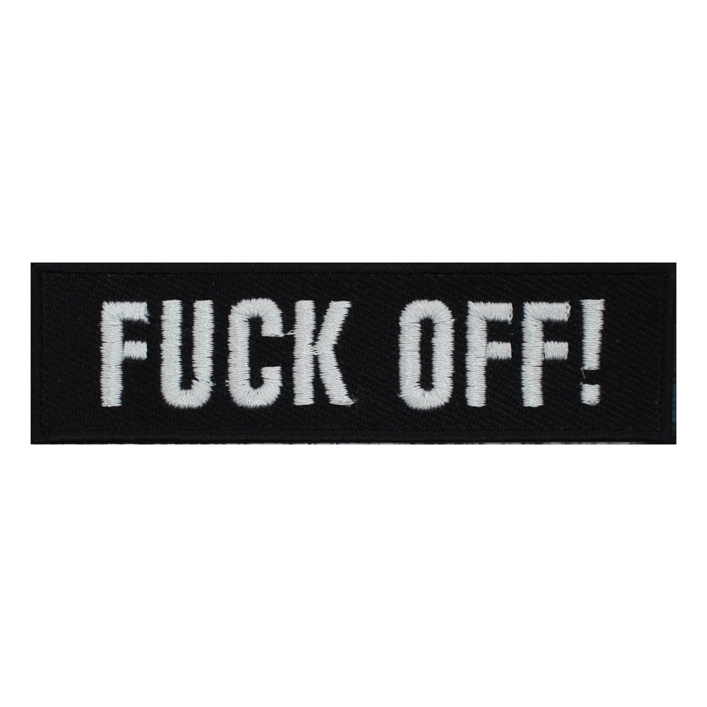 Fuck off Text Embroidered Iron on Sew on Patch Badge For Clothes etc. 10x3cm