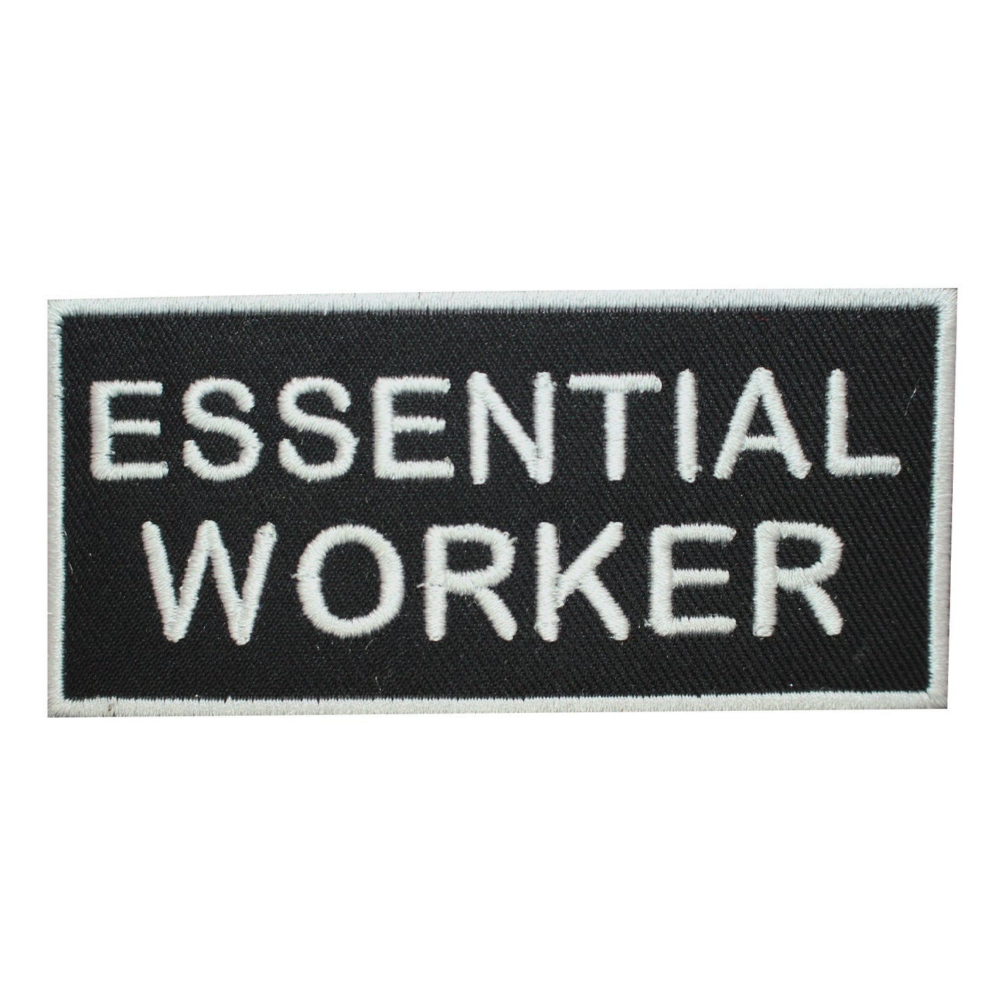 Essential worker Text Patch Embroidered Iron on Sew on Patch Badge For Clothes etc. 10x4.5cm