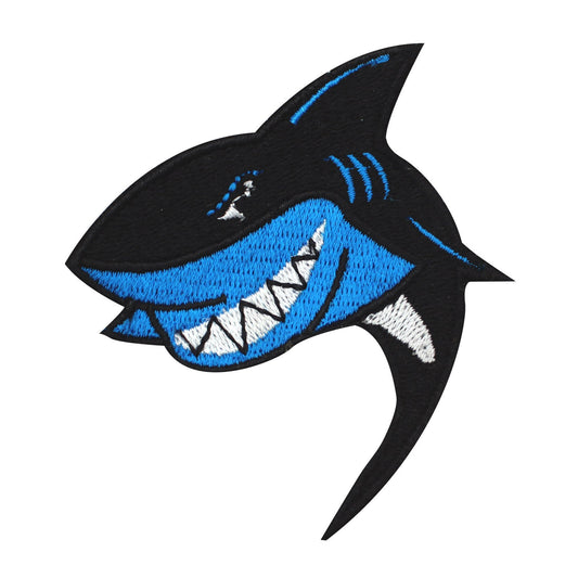 Blue Shark Patch, kids rhymes patch Embroidered Iron on Sew on Patch Badge For Clothes etc. 6x6cm