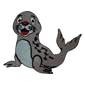 Baby Sea lion patch, kids rhymes patch Embroidered Iron on Sew on Patch Badge For Clothes etc.7x6cm