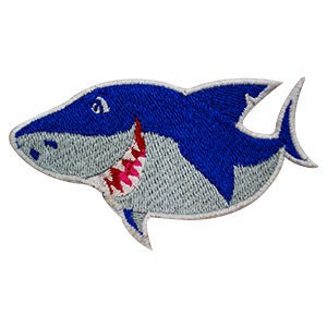 Cute kids Shark Patch, kids rhymes patch Embroidered Iron on Sew on Patch Badge For Clothes etc. 8x4.5cm