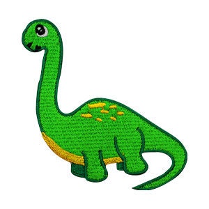 Cute Baby Dinosaur Brachiosaurus Patch, kids rhymes patch Embroidered Iron on Sew on Patch Badge For Clothes etc. 10.5x7cm