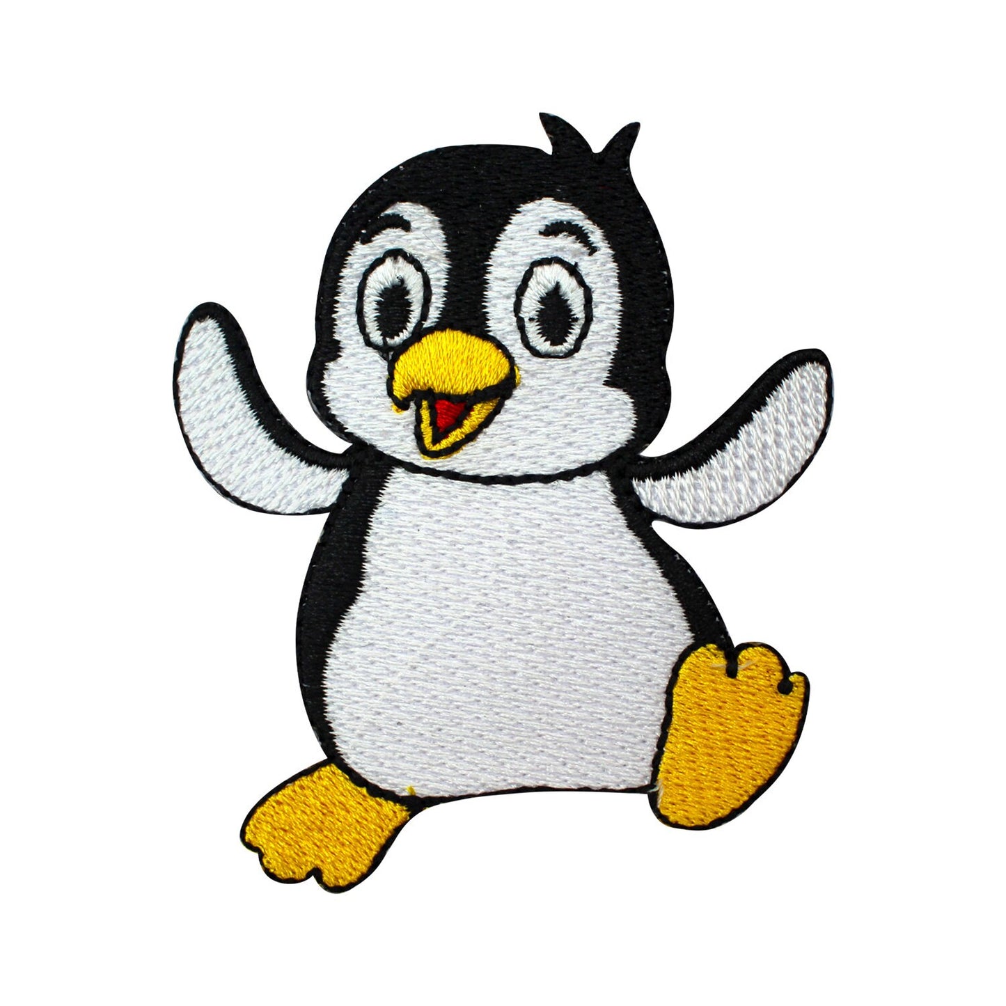 Penguin Dancing patch, Happy Penguin patch, kids rhymes patch Embroidered Iron on Sew on Patch Badge For Clothes etc. 7.5x6.5cm