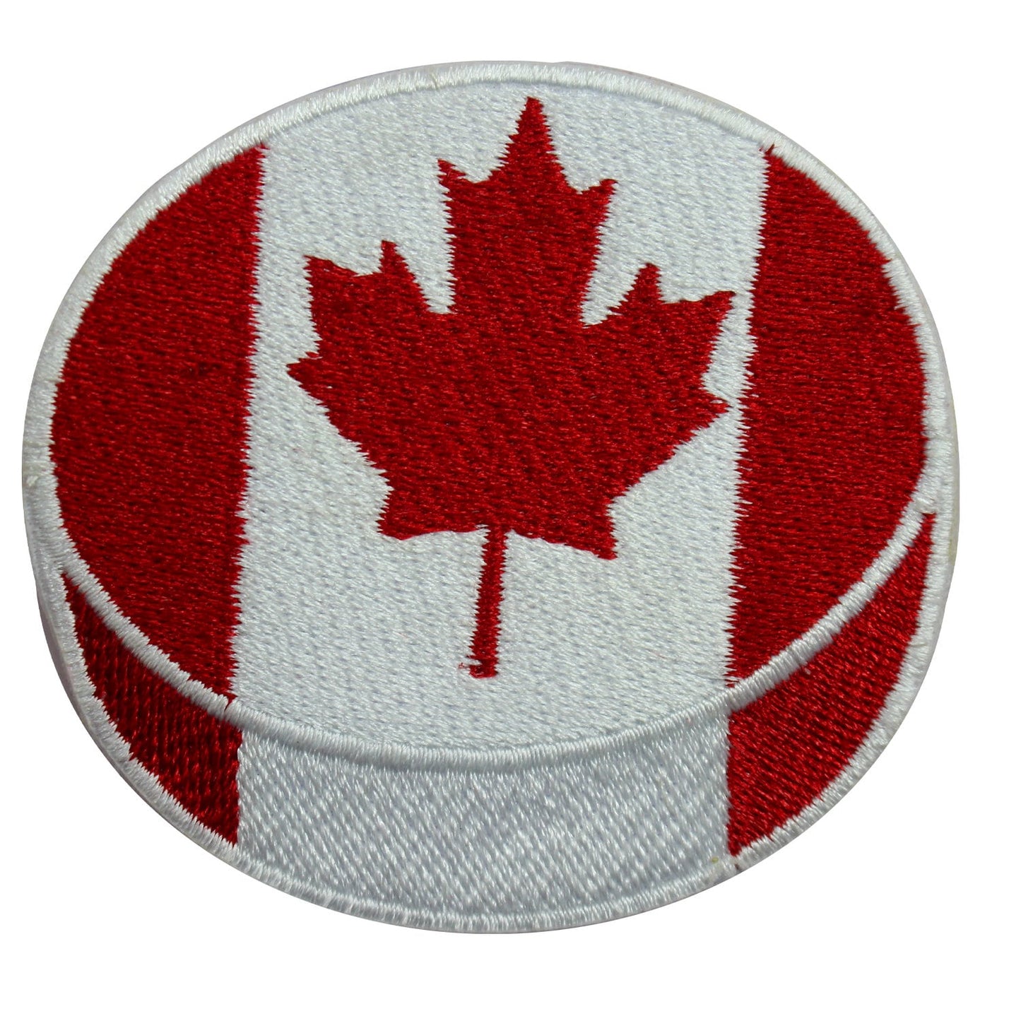 Hockey patch, Hockey puck, Canadian flag patch, Cool Patch Embroidered Iron on Sew on Patch Badge For Clothes etc. 7x6.5cm