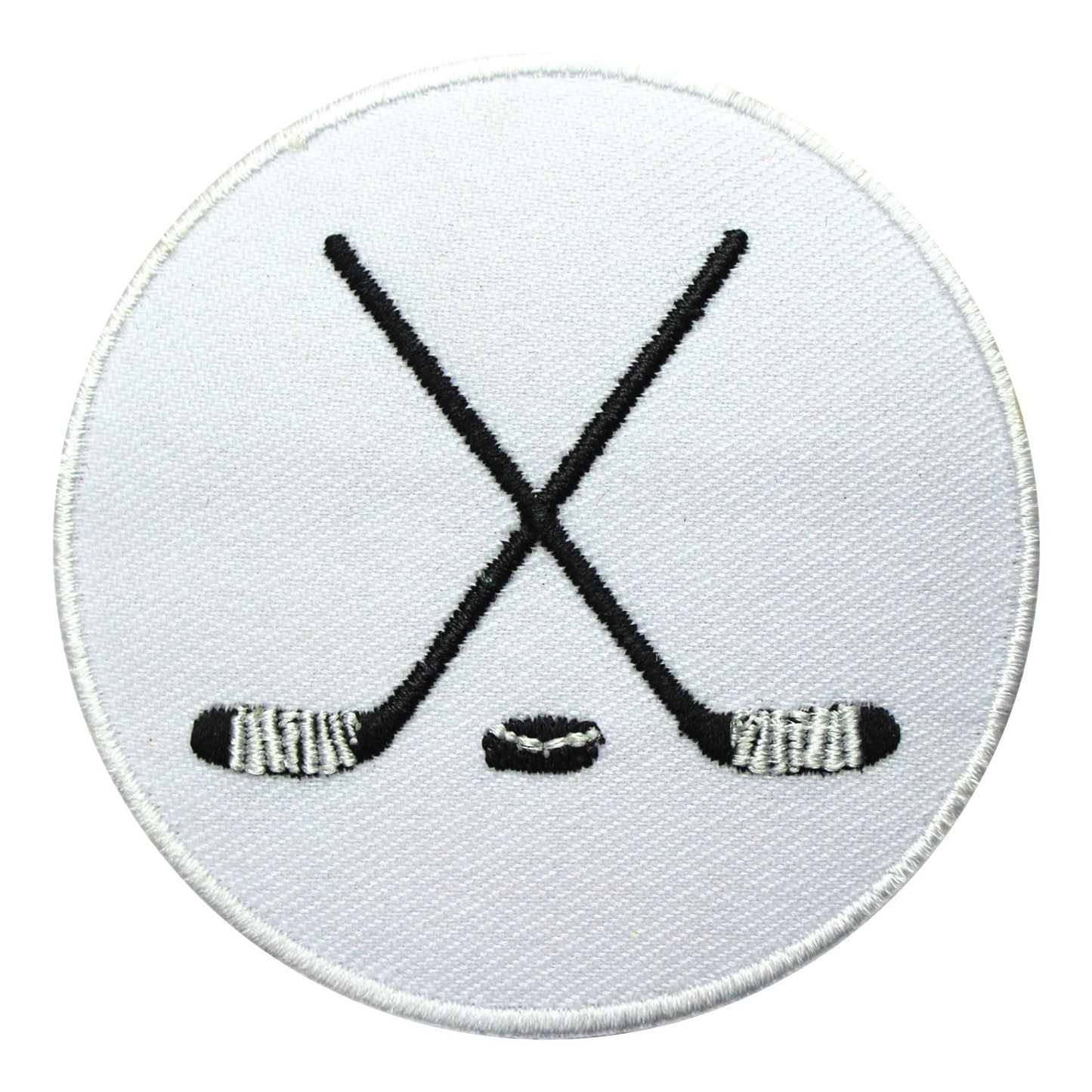 Hockey patch, Round Hockey sticks patch, Cool Patch Embroidered Iron on Sew on Patch Badge For Clothes etc. 7x7cm