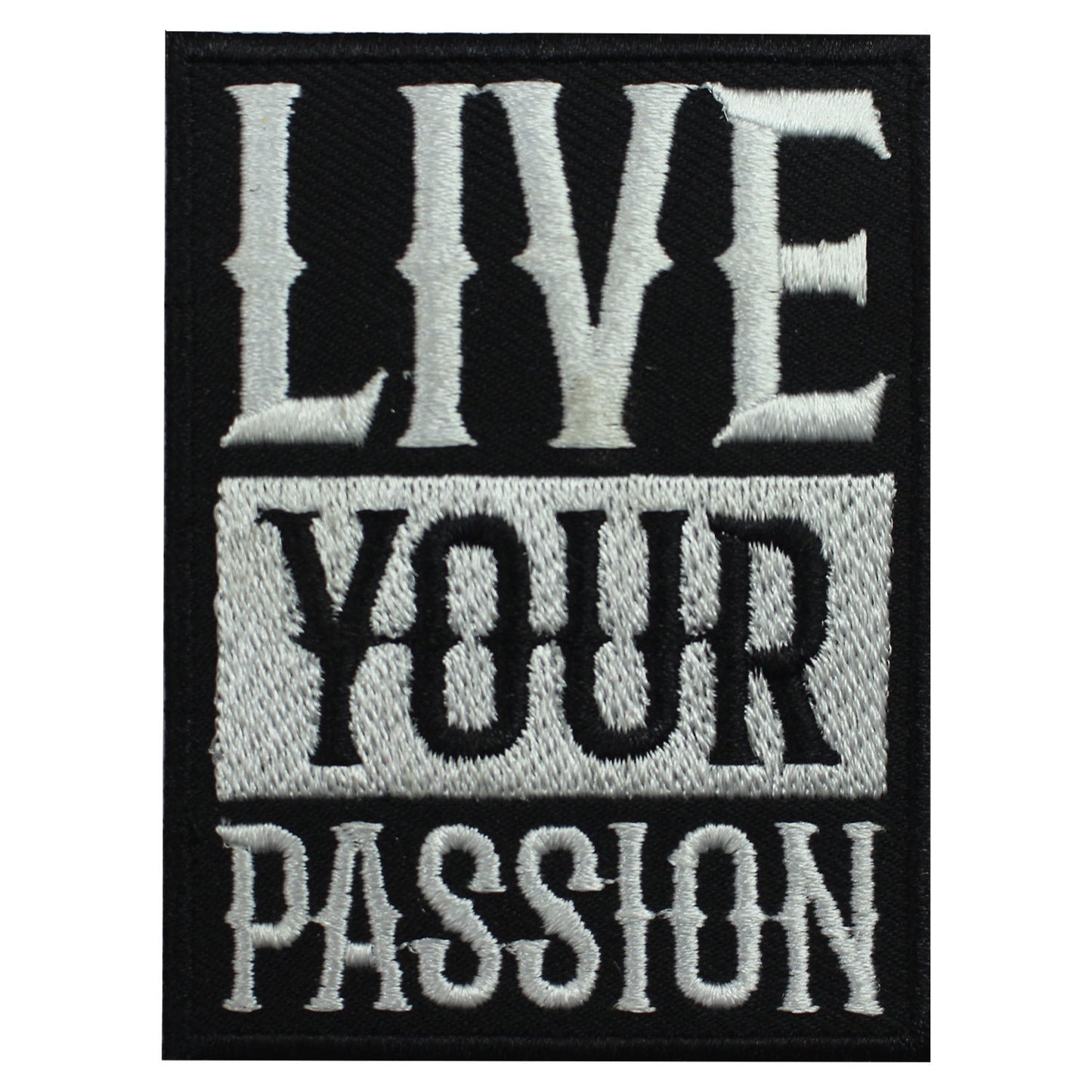 Live your passion patch, Cool Patch Embroidered Iron on Sew on Patch Badge For Clothes etc. 8x6cm