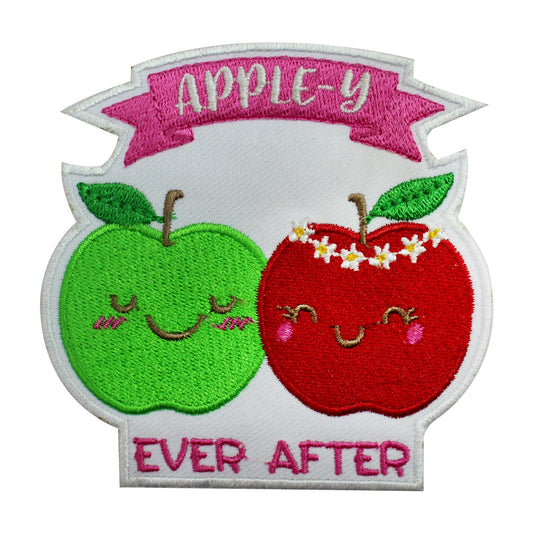 Apple-y Ever After patch, Cool Patch Embroidered Iron on Sew on Patch Badge For Clothes etc. 10x9cm