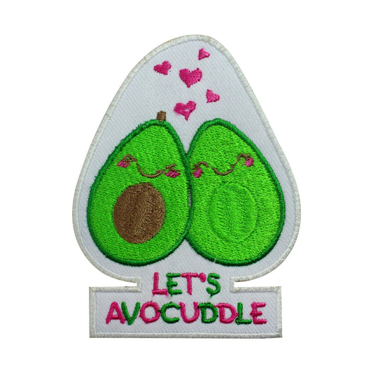 Let's Avocuddle patch, funky Patch, Cool Patch Embroidered Iron on Sew on Patch Badge For Clothes etc. 9x7cm