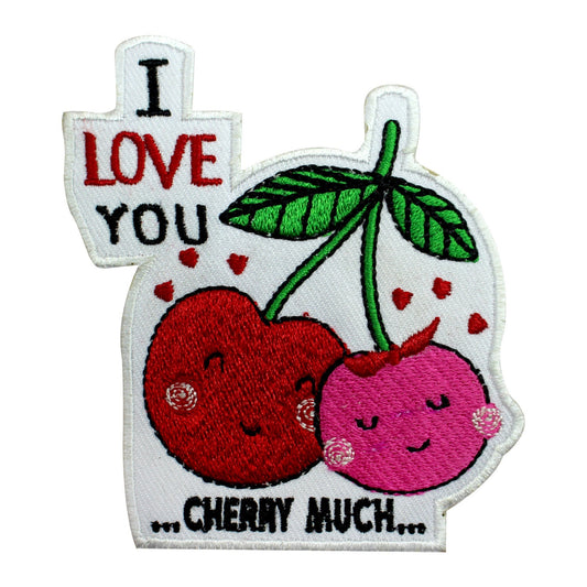 I love you cherry much patch, funky Patch, Cool Patch Embroidered Iron on Sew on Patch Badge For Clothes etc. 9x9cm