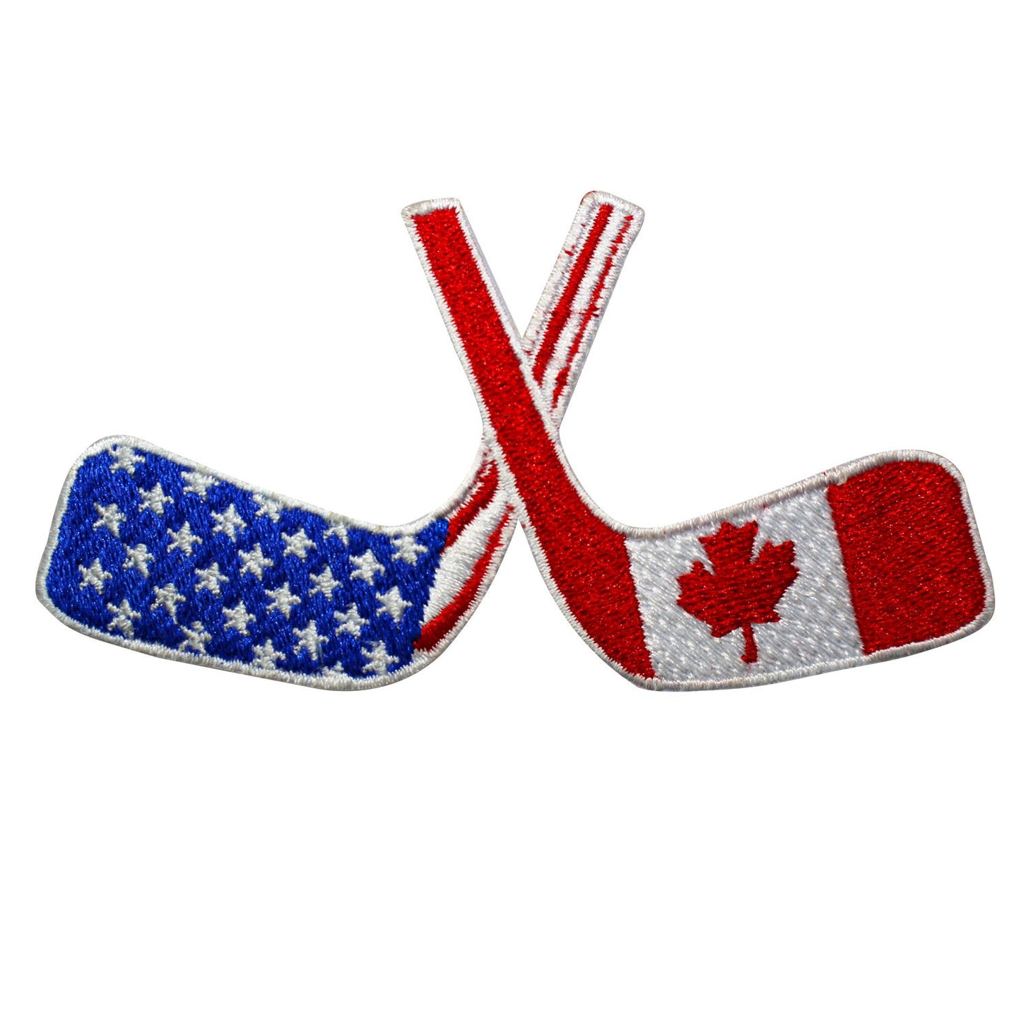 Hockey patch, Hockey sticks patch, Hockey stick USA & Canada  Patch Embroidered Iron on Sew on Patch Badge For Clothes etc. 10x5cm