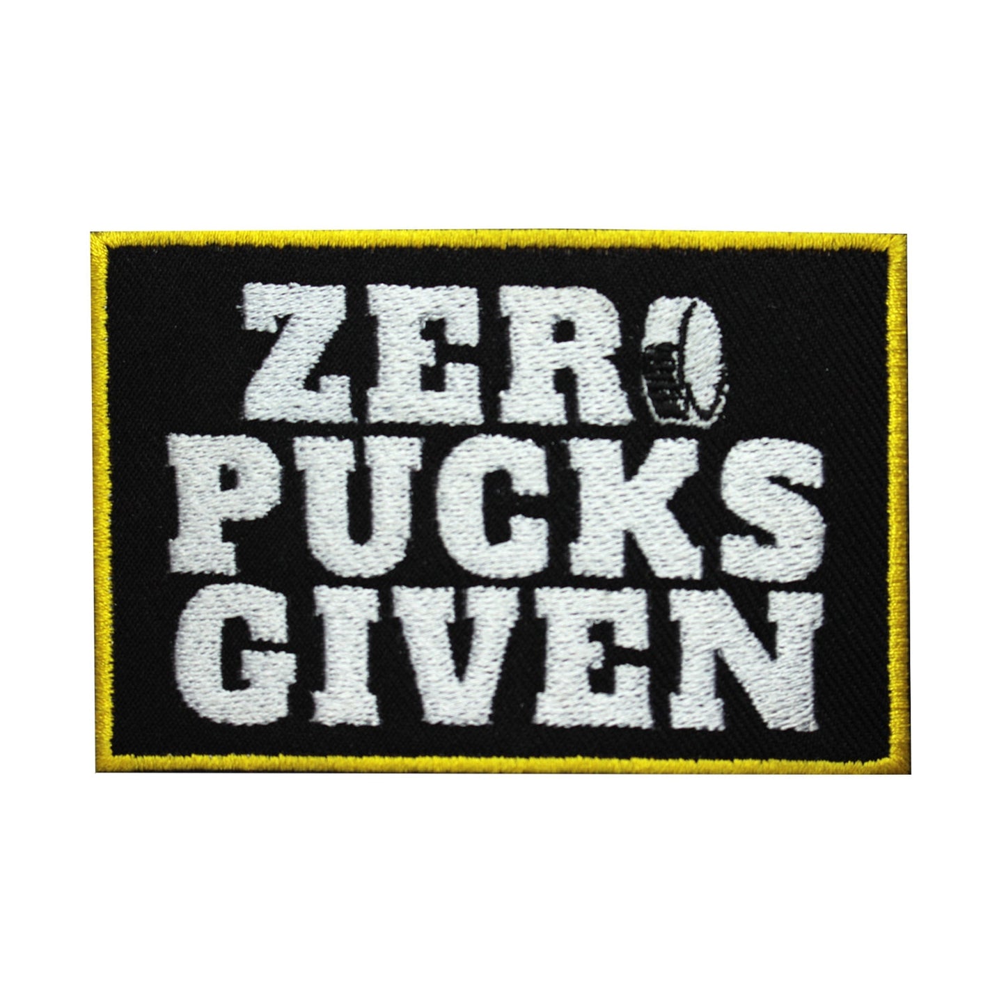 Zero Pucks Given patch, funky Patch, Cool Patch Embroidered Iron on Sew on Patch Badge For Clothes etc. 9x6cm